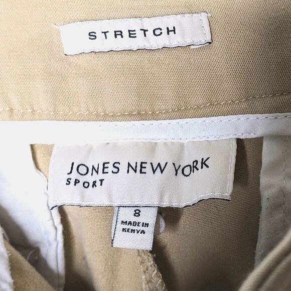 Jones New York Sport Low Rise Tan Stretch Twill Khakis size 8 - Picture 9 of 10